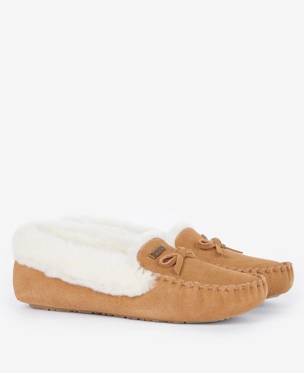 Barbour Maggie Moccasin Slippers - Camel
