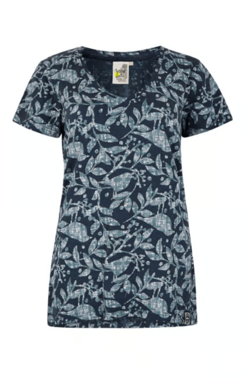 Weird Fish Mercia Organic Cotton Printed Jersey T-shirt - Navy