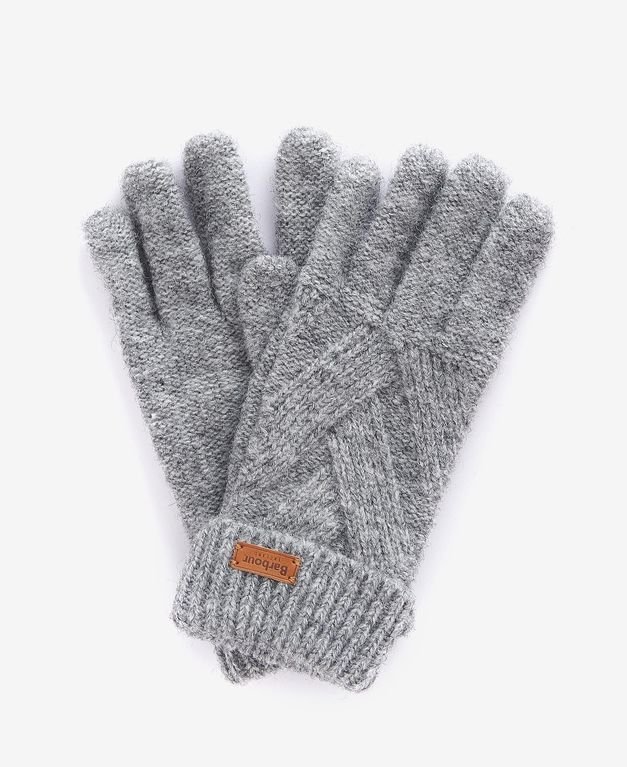 Barbour Dace Cable Glove - Light Grey