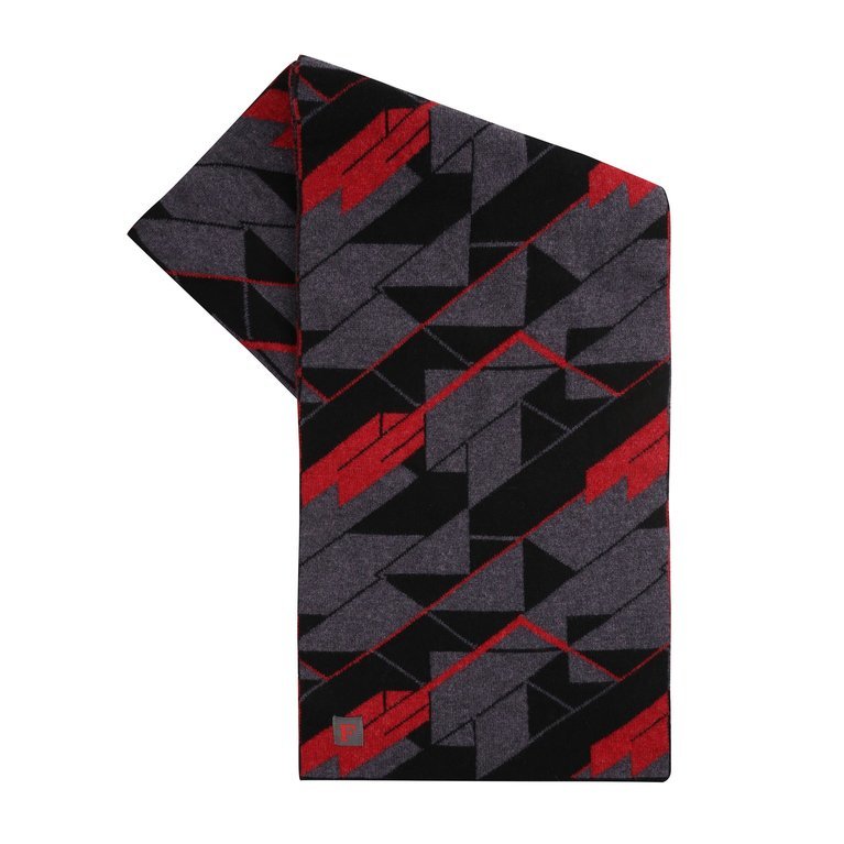 Finnieston Dazzle Scarf - Grey, Red & Black