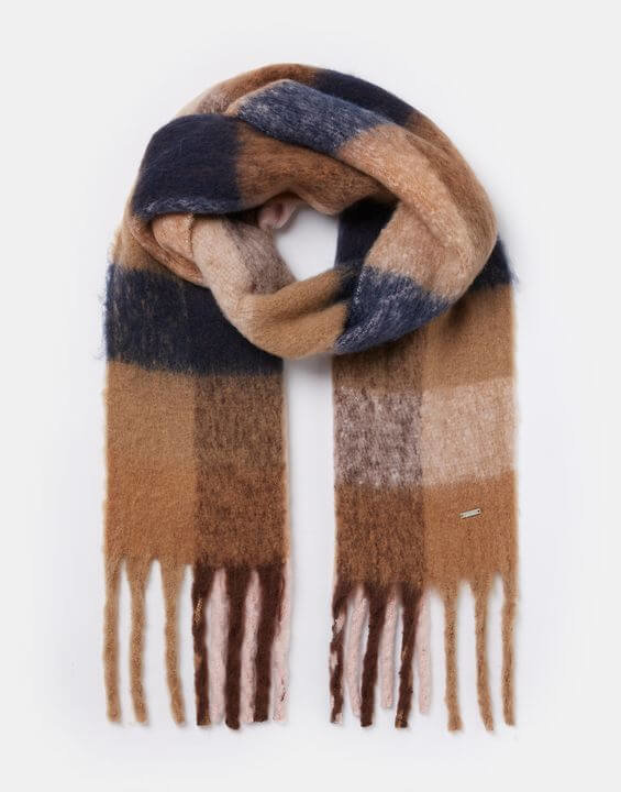 Joules Folley Scarf - Tan Pink