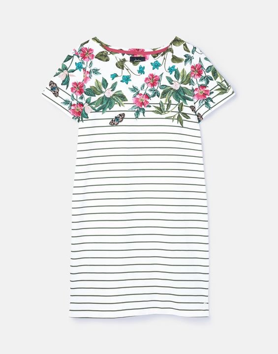 Joules Riviera Print Dress  - Cream Botanical