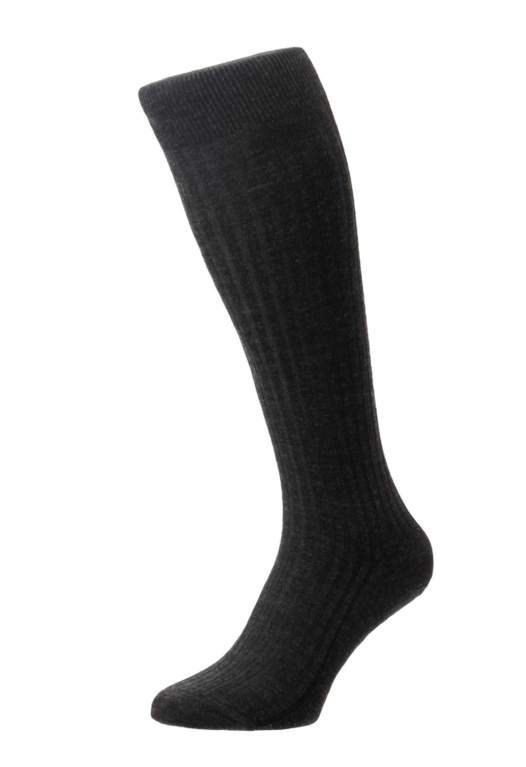Pantherella Laburnum Merino Wool Socks - Charcoal