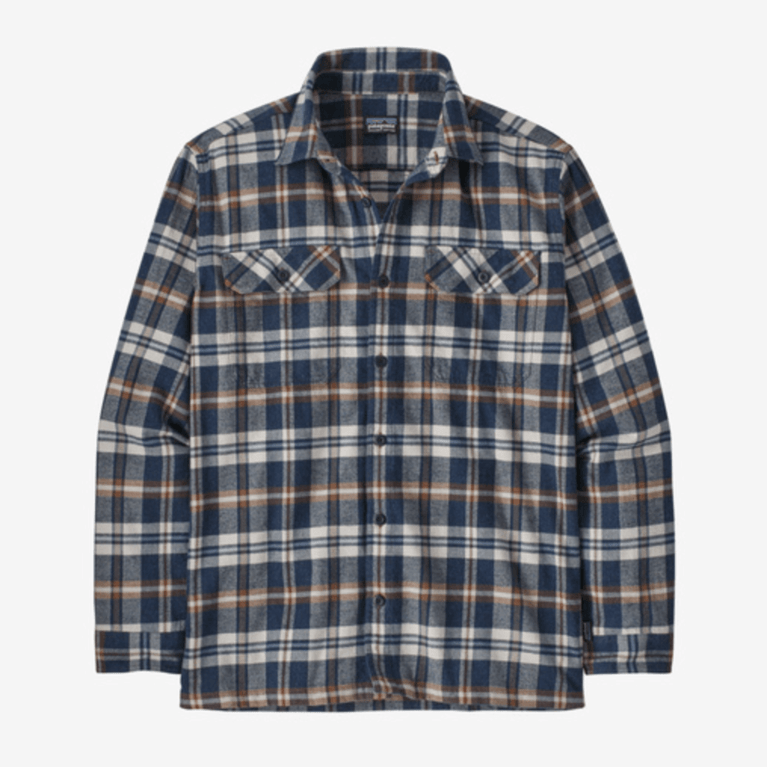 Patagonia Long-Sleeved Organic Cotton Midweight Fjord Flannel Shirt - Fields: New Navy