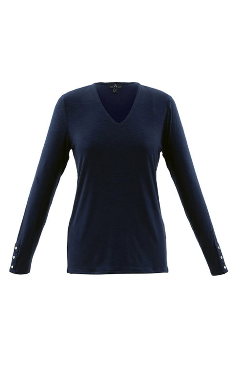 Marble V Neck Sweater  - Navy