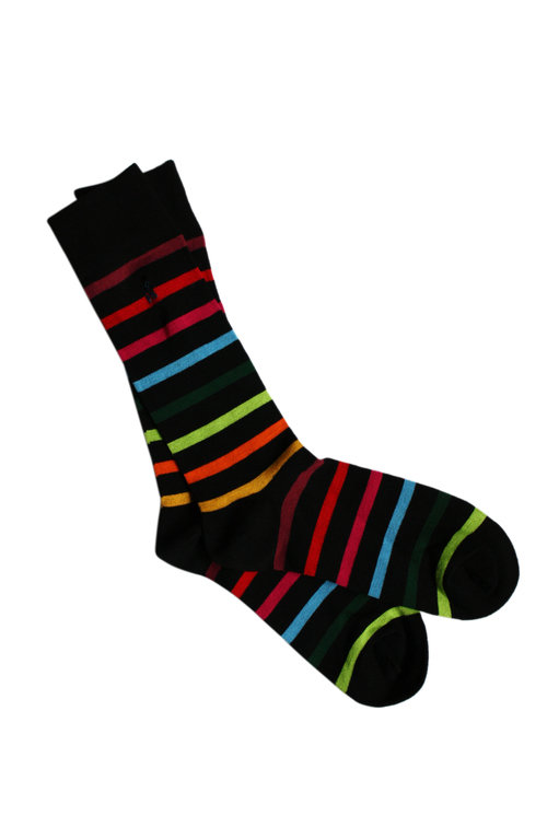 Swole Panda Bamboo Socks - Black Small Stripe