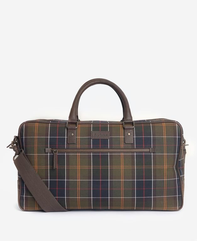 Barbour Tartan Leather Holdall - Classic