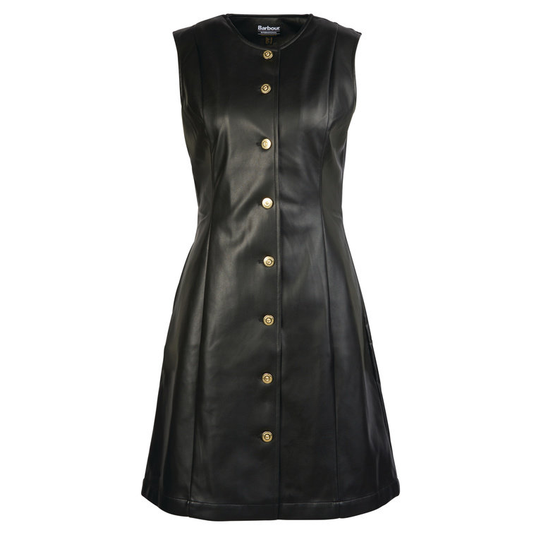 Barbour International Morini Faux Leather Dress - Black