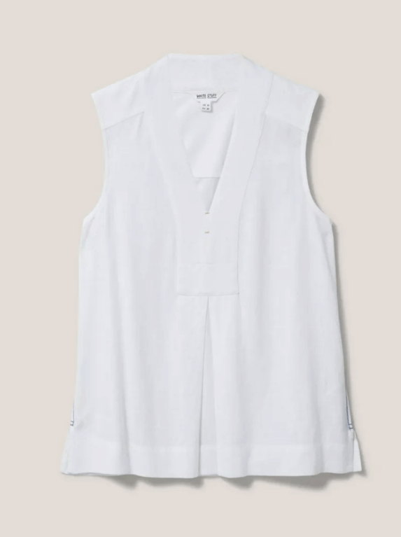 White Stuff Celia Jersey Mix Shirt - Brilliant White 
