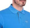 Barbour Tartan Pique Polo Shirt  - Delft Blue Thumbnail
